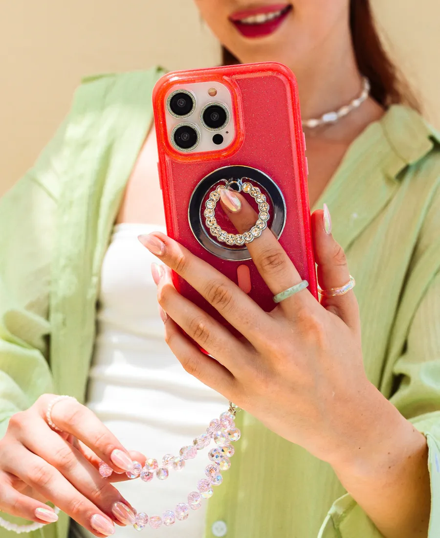 Pink Neon MagSafe Phone Case Polished Finish
