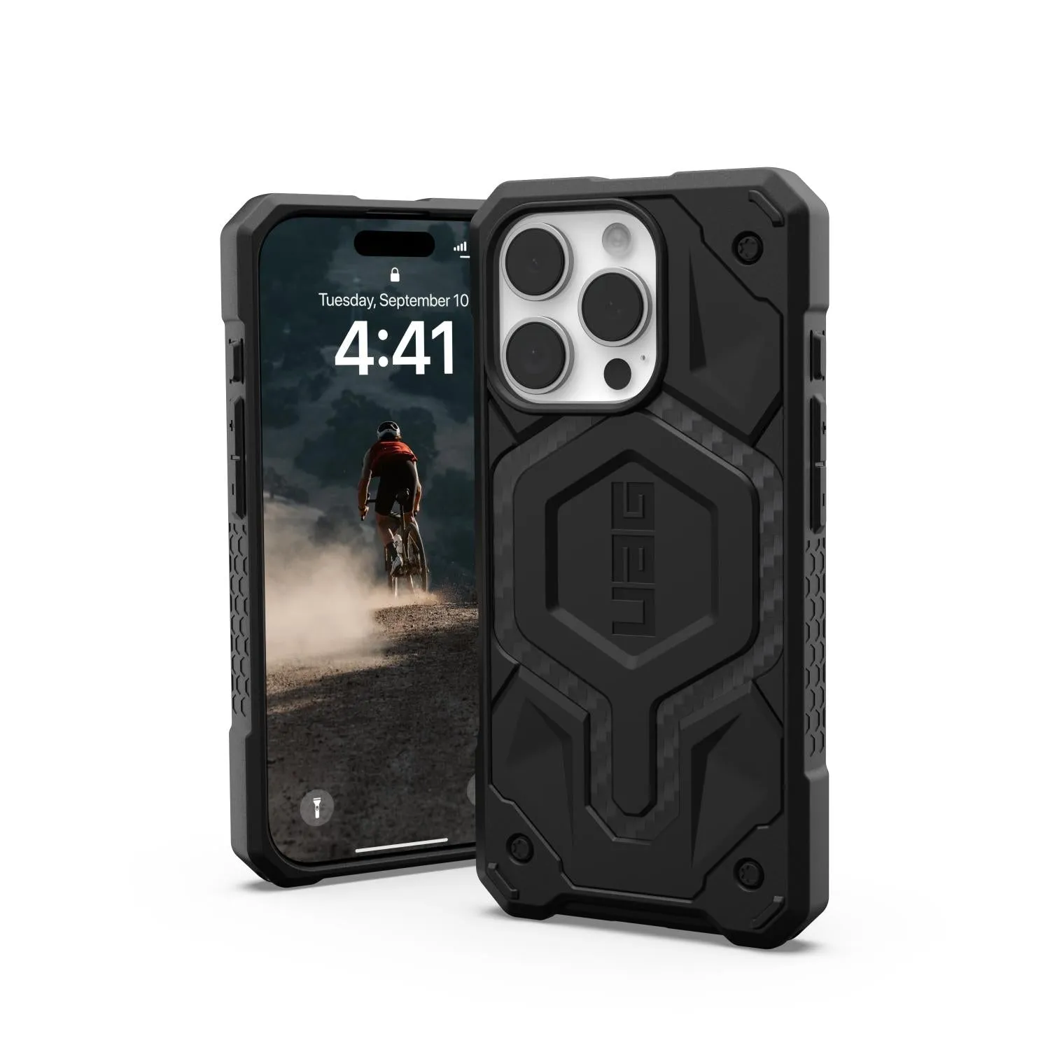 UAG Monarch Case - Apple iPhone 16 Pro - Carbon Fibre (UAG-I16PR-MONCF) Creative Form Luxury Texture Finish