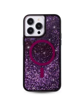 Purple Glitter MagSafe Phone Case custom design Glossy Texture