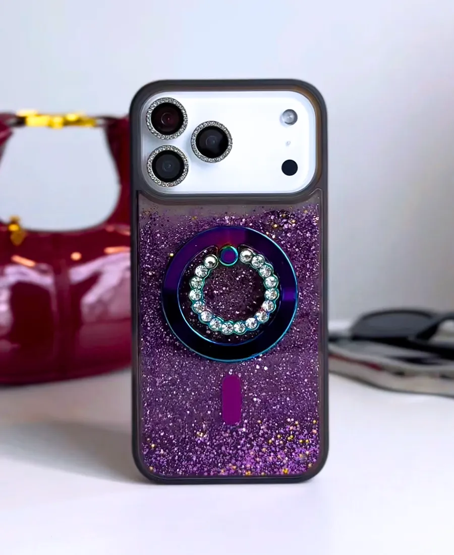 Vivid Finish Purple Glitter MagSafe Phone Case