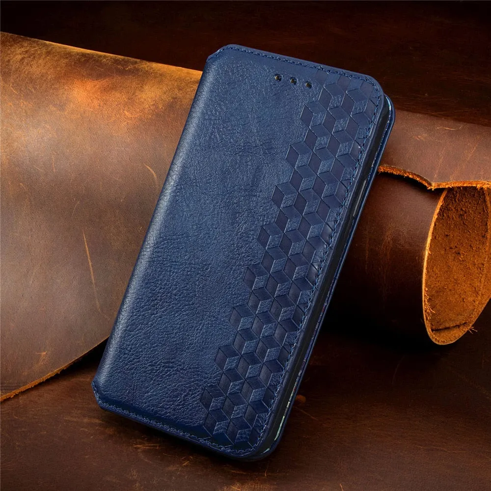 Luxury Leather Flip/Wallet Style Case For iPhone Soft Edge Look Polished Style
