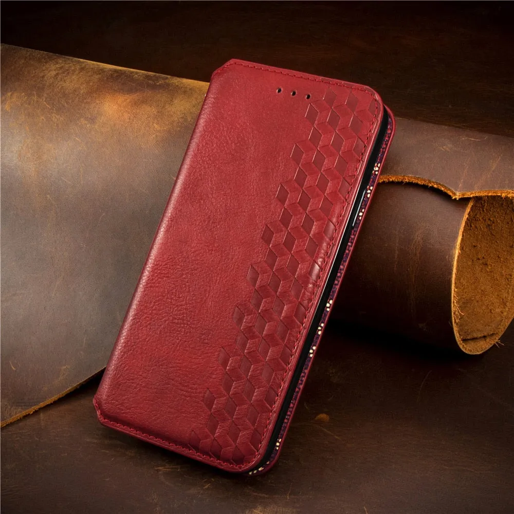 Luxury Leather Flip/Wallet Style Case For iPhone Stylish Grip Texture