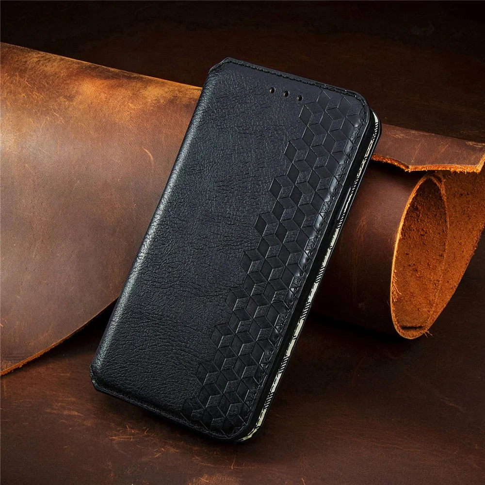 Luxury Leather Flip/Wallet Style Case For iPhone Smooth Texture Pattern Protective Shell