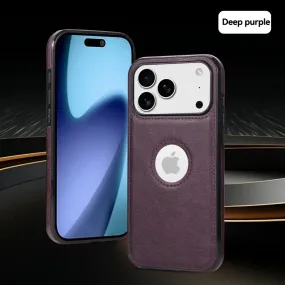 Luxury High Quality PU Leather Mobile Phone Case For iPhone 17 /16 /15 /14 Smooth Pattern Finish Soft touch finish