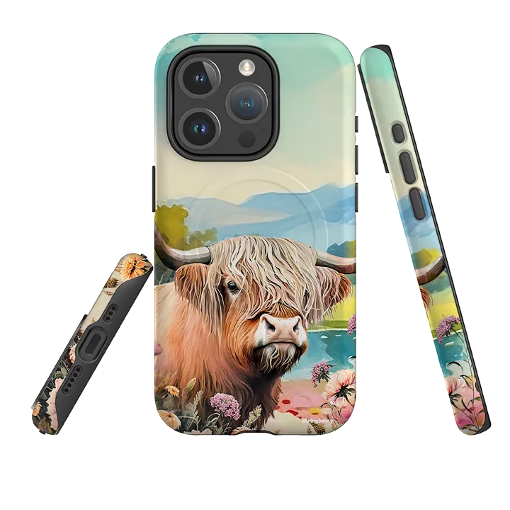 Durable Look Soft Shield iPhone MagSafe Tough Case - Highland Cow I