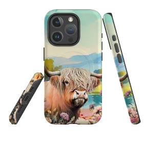 Premium Feel Color Layer iPhone MagSafe Tough Case - Highland Cow I