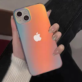 Luxury Matte Laser Gradient Clear Phone Case For iPhone Gloss Surface Minimal Detail Texture