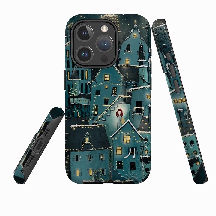 iPhone MagSafe Tough Case - City Winkles Blue By Maja Lindberg Premium Pattern Design Modern Form