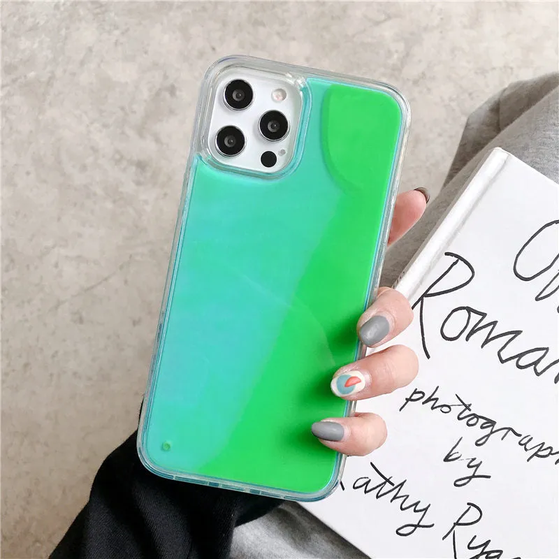 Neon Sand Phone Case For iPhone Stylish Grip Texture