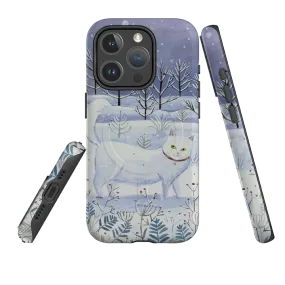 iPhone MagSafe Tough Case - White Cat By Mary Stubberfield Flexible Fit