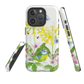iPhone MagSafe Tough Case - Blue Tit Garden By Bex Parkin Slim Design