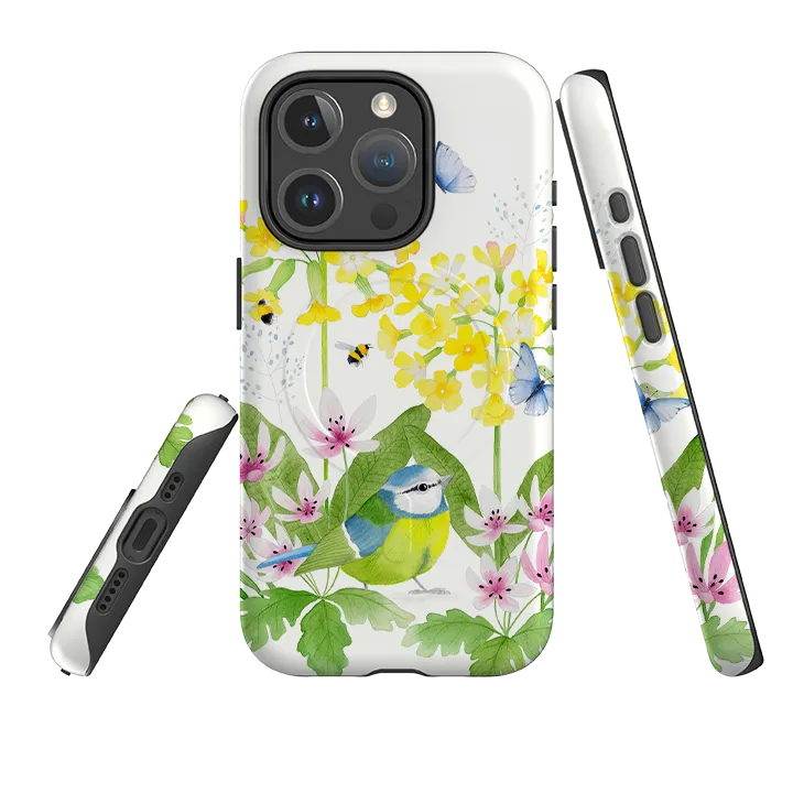 iPhone MagSafe Tough Case - Blue Tit Garden By Bex Parkin Slim Design