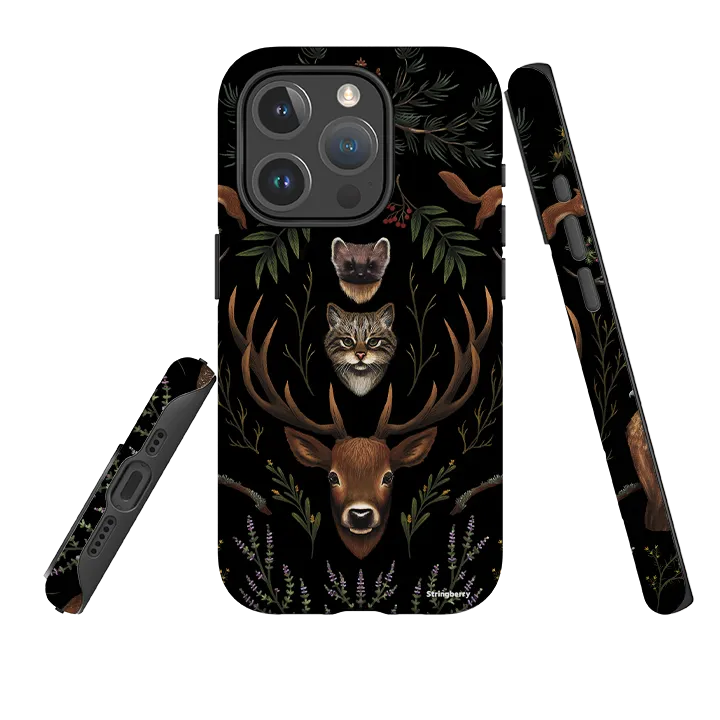 Hybrid Surface Layer iPhone MagSafe Tough Case -  Highland Wildlife By Anna Stead