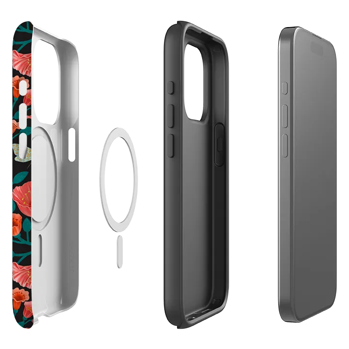 Scratch Guard Protective Form Fit iPhone MagSafe Tough Case -  Buzz Floral By Nina Pace