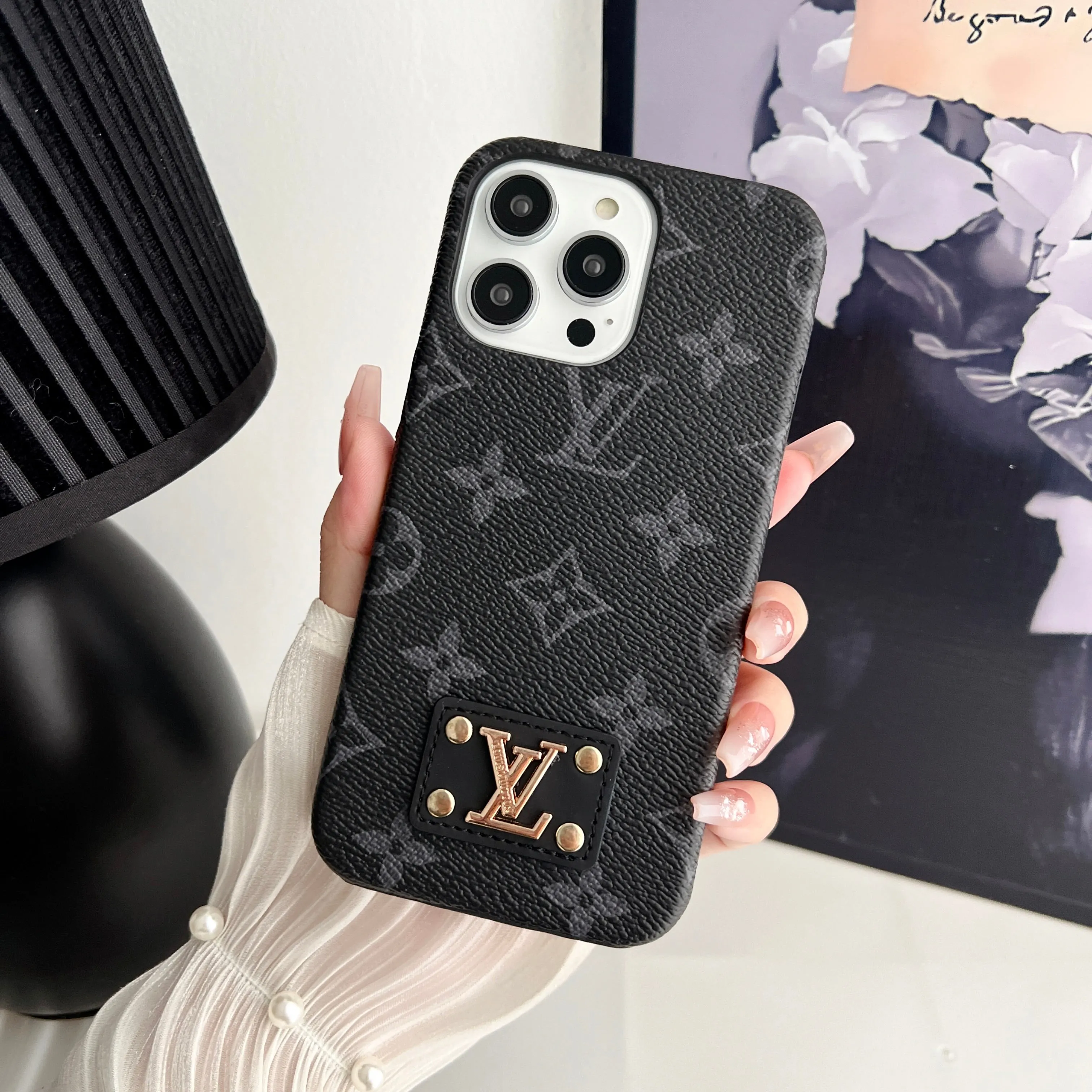 Gloss Touch MONOGRAM LEATHER PC HARD BACK CASE FOR IPHONE