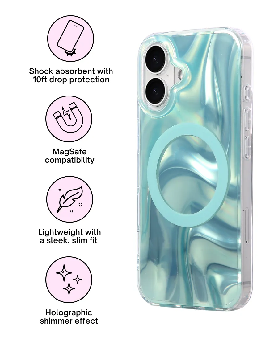 Aqua Cosmic MagSafe Phone Case Modern Grip Texture