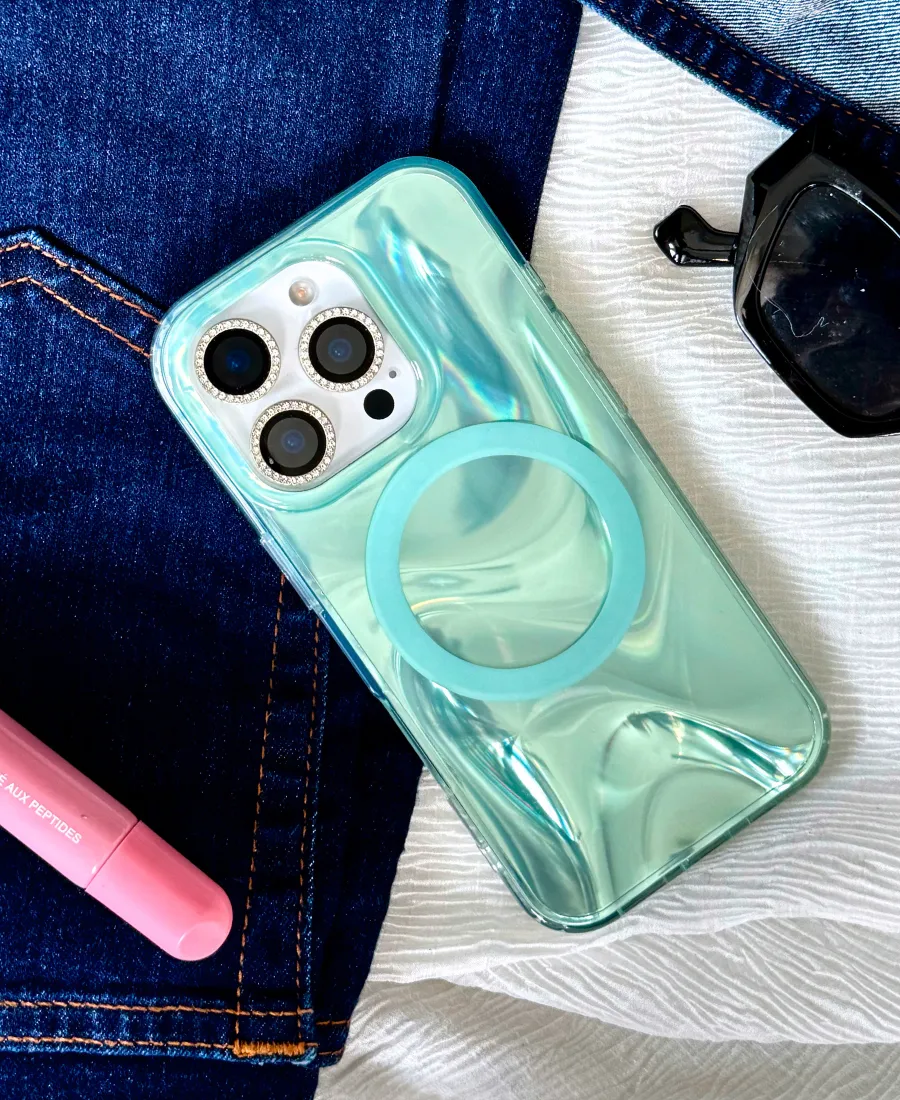 Elegant Texture Modern Texture Look Aqua Cosmic MagSafe Phone Case