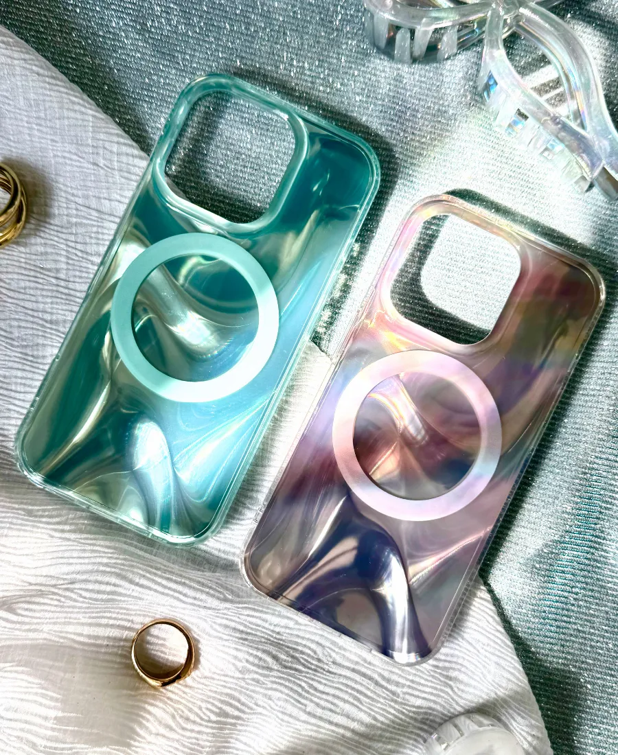 Aqua Cosmic MagSafe Phone Case Durable Pattern Compact Style