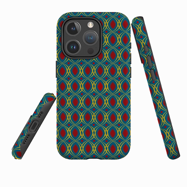 Grip Safe Comfort grip design iPhone MagSafe Tough Case - Lattice By Cressida Bell