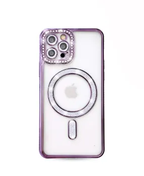 Luxury Texture Gradient Finish Purple Glam MagSafe Phone Case