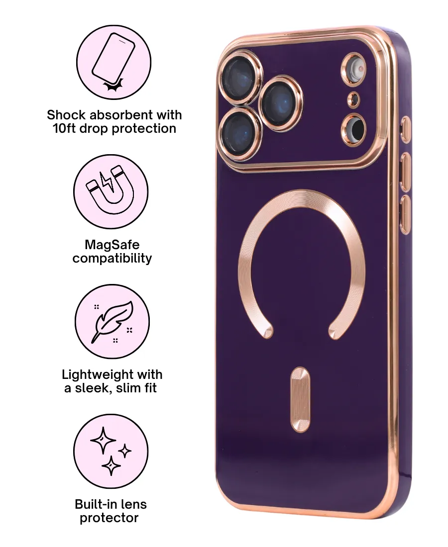 Purple Luxe MagSafe Phone Case Strong Outline
