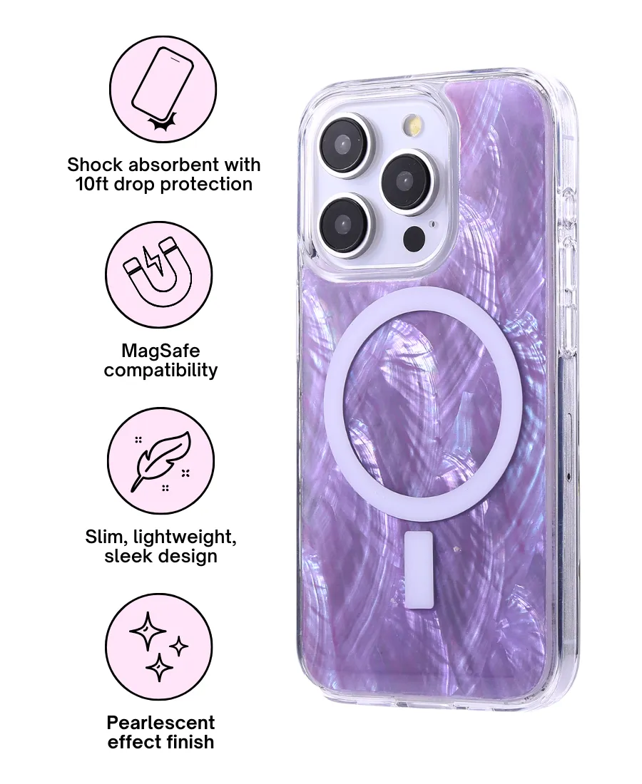 Purple Pearl Shell MagSafe Phone Case Gloss Finish