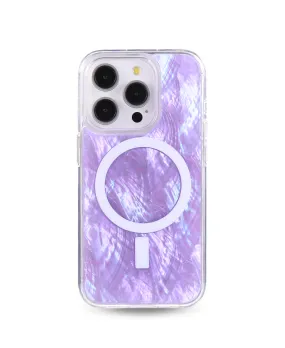 Smooth Form Elegant Appearance Purple Pearl Shell MagSafe Phone Case