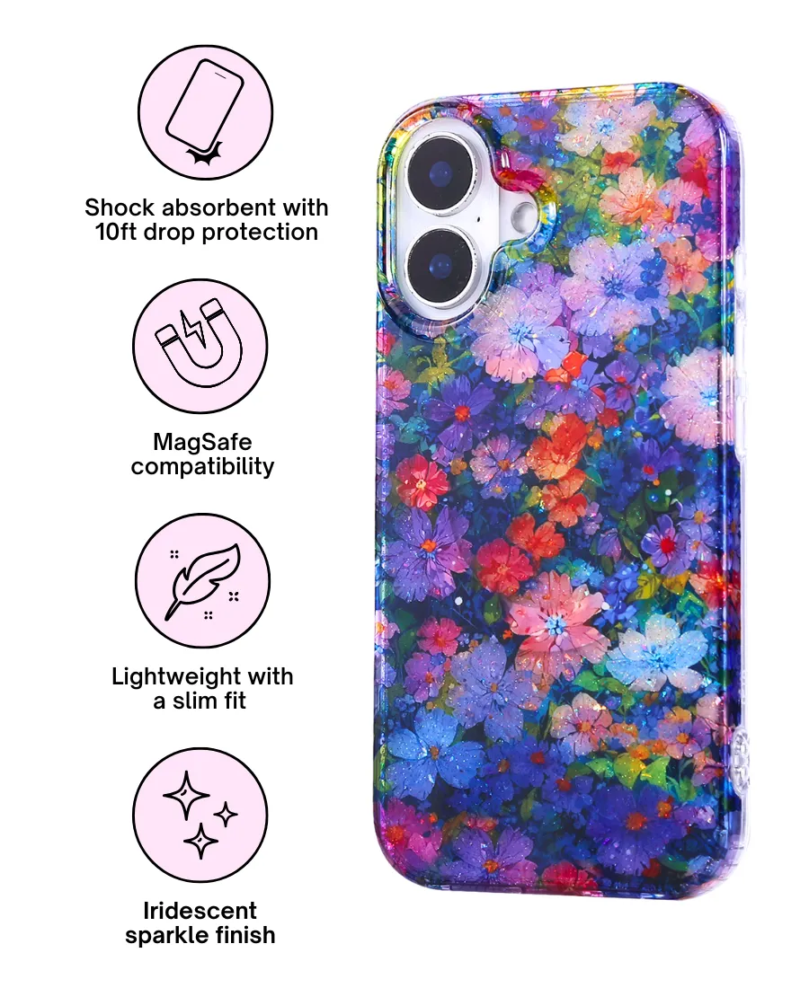 Handcrafted Design Protective Design Texture Purple Wildflower MagSafe Phone Case