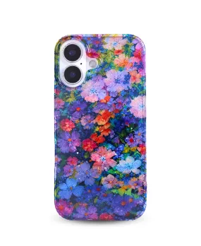 Flexible structure 3D Effect Purple Wildflower MagSafe Phone Case