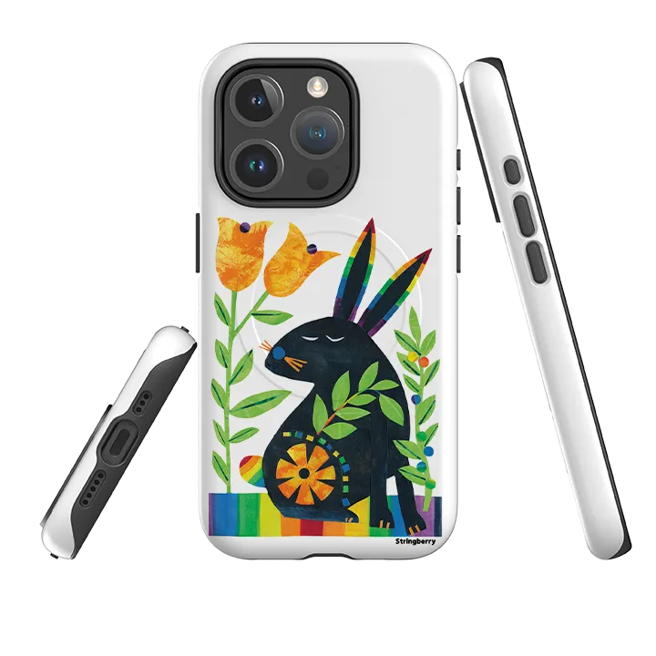 Polished Look Rugged Surface Build iPhone MagSafe Tough Case - Pride Rabbit By Tracey English