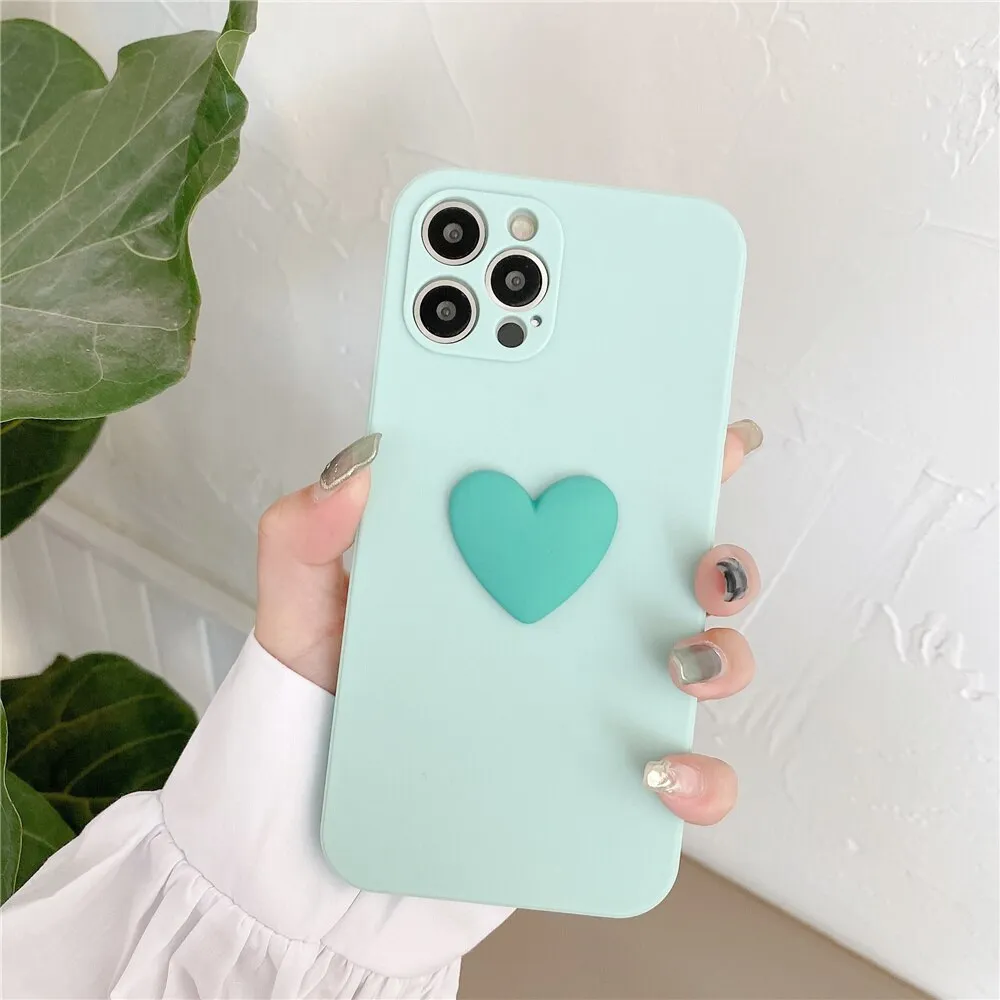 Precision Cutouts Everyday Fit Matte Silicone Big Love Heart Phone Case for iPhone