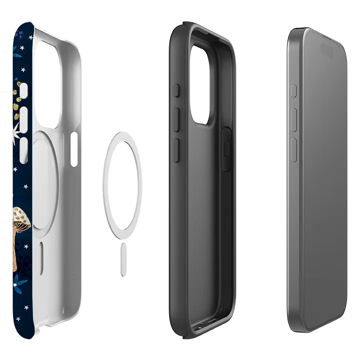 iPhone MagSafe Tough Case - Winter Flowers Teal By Emma Frances Grant Grip Safe