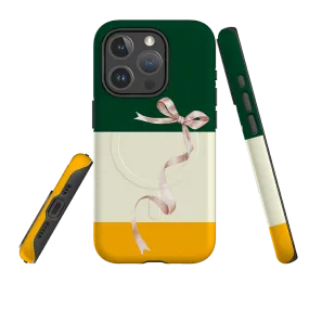 Minimal Surface Layer Clear Protection iPhone MagSafe Tough Case -  Wiggly Ribbons Chroma I