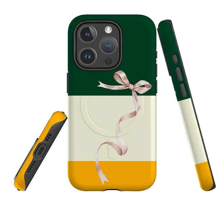 Minimal Surface Layer Clear Protection iPhone MagSafe Tough Case -  Wiggly Ribbons Chroma I