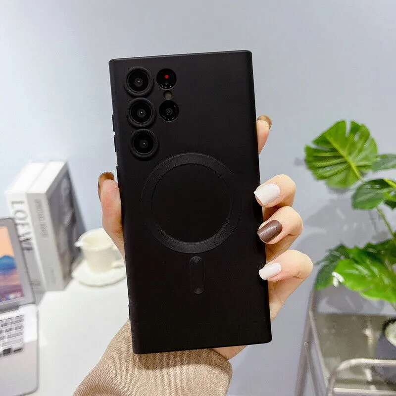 Protective Gear Minimal Edge Design Luxury Matte Magnetic Wireless Charge Case For Samsung