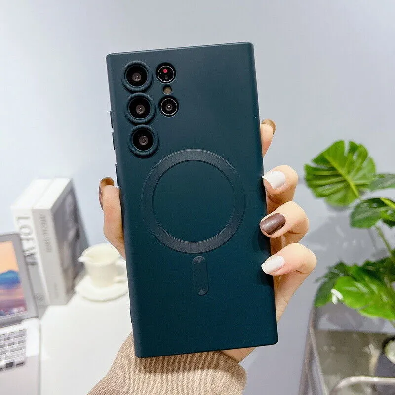 Luxury Matte Magnetic Wireless Charge Case For Samsung Polished Texture Finish