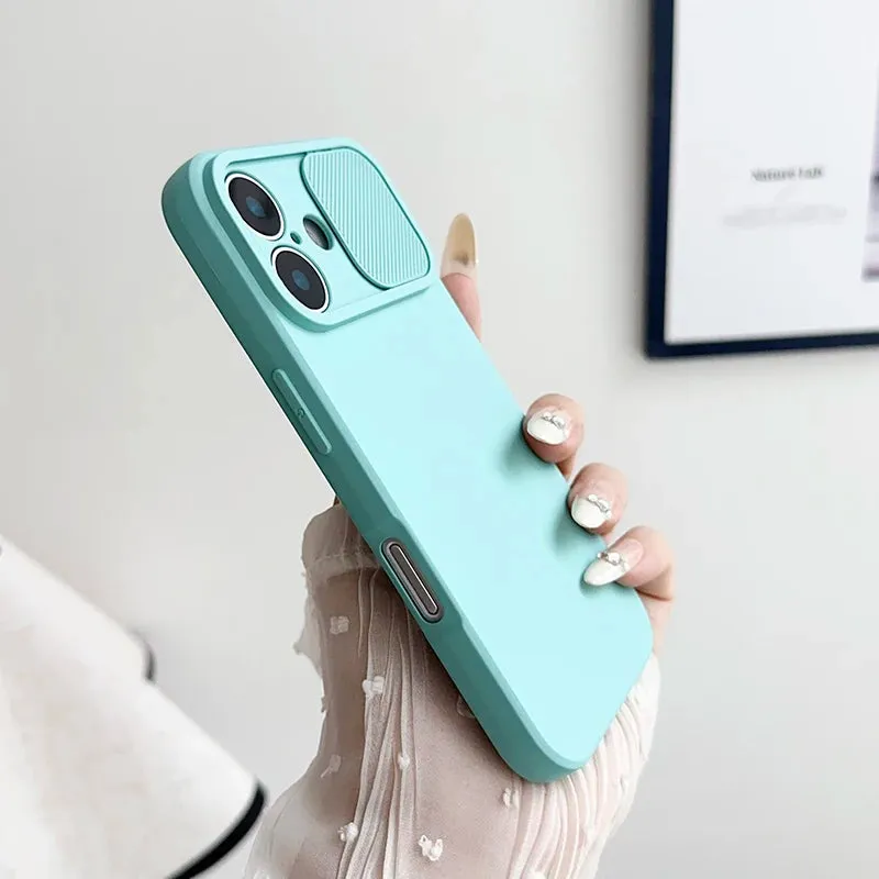 Sliding Camera Cover Silicone Case for iPhone ?C Shockproof, Soft Touch, Lens Protection Soft Protection Protective Design Layer