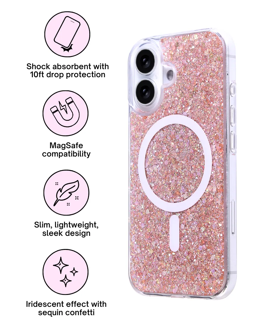 Matte Pattern Layer Minimal Surface Layer Rose Gold Disco MagSafe Phone Case