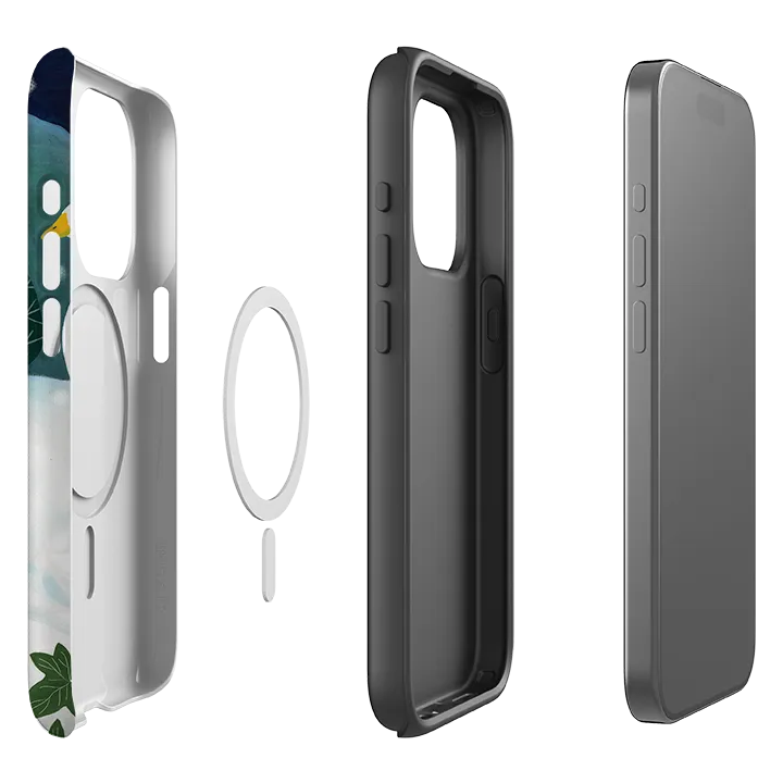 Minimal Texture Layer Soft Finish iPhone MagSafe Tough Case - Winter Geese By Bex Parkin