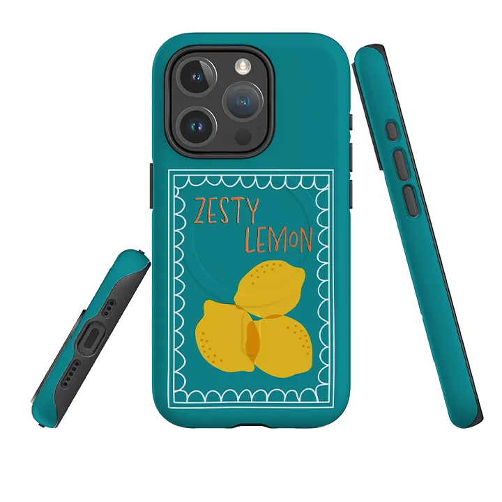 iPhone MagSafe Tough Case - Zesty Lemons Compact Edge