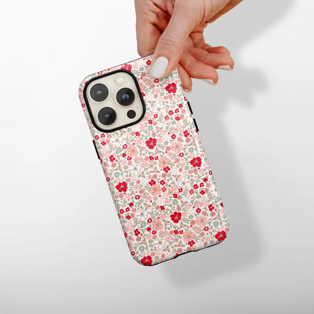 Vivid Pattern Design Hybrid Pattern Texture Tough Phone Case - Cute Flowers