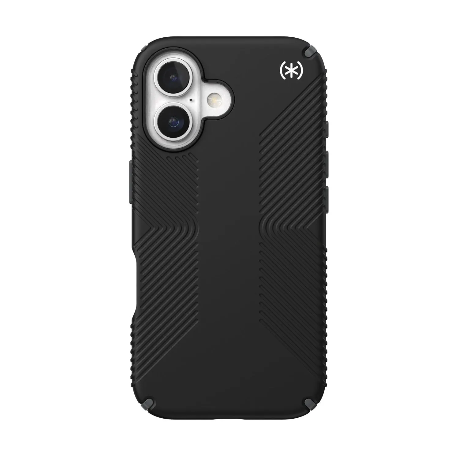 Speck Presidio2 Grip Case - Apple iPhone 16 - Black & Slate Grey (SPK150779-3205) Smooth Texture Pattern Protective Finish