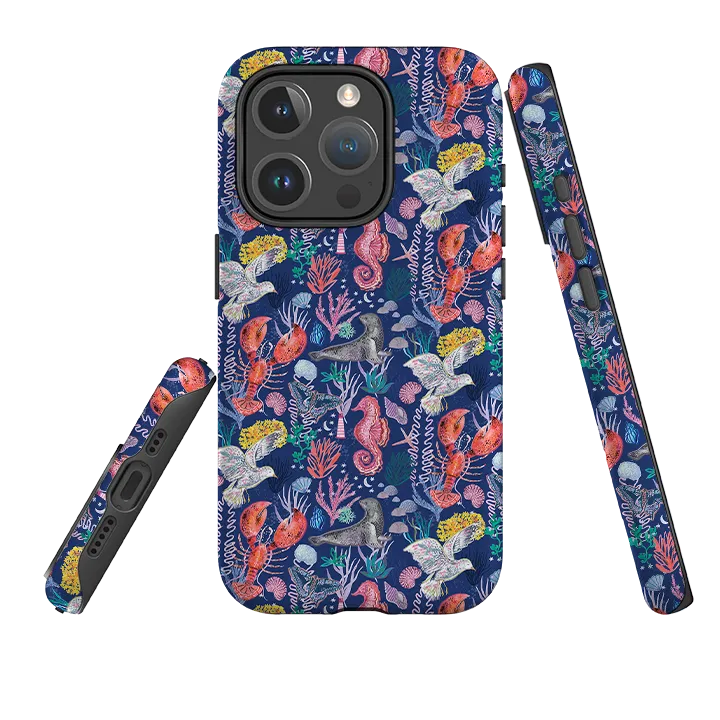 Soft Edge Texture iPhone MagSafe Tough Case - Coastline Pattern C By Emma Frances Grant
