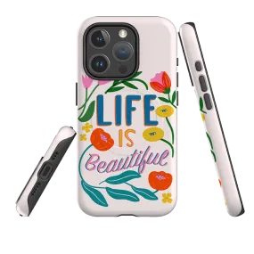 Pocket Size Soft Touch iPhone MagSafe Tough Case - Life Is Beautiful