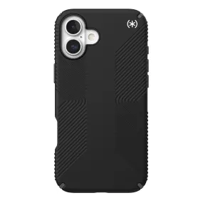Speck Presidio2 Grip Case - Apple iPhone 16 Plus - Black & Slate Grey (SPK150777-3205) Strong Surface