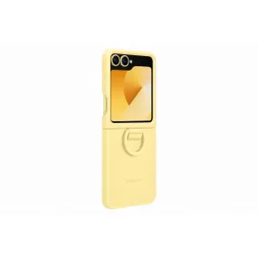 Samsung Silicone Cover With Ring - Samsung Galaxy Z Flip6 - Yellow (SAM-EF-PF741TY) Glossy Texture Layer