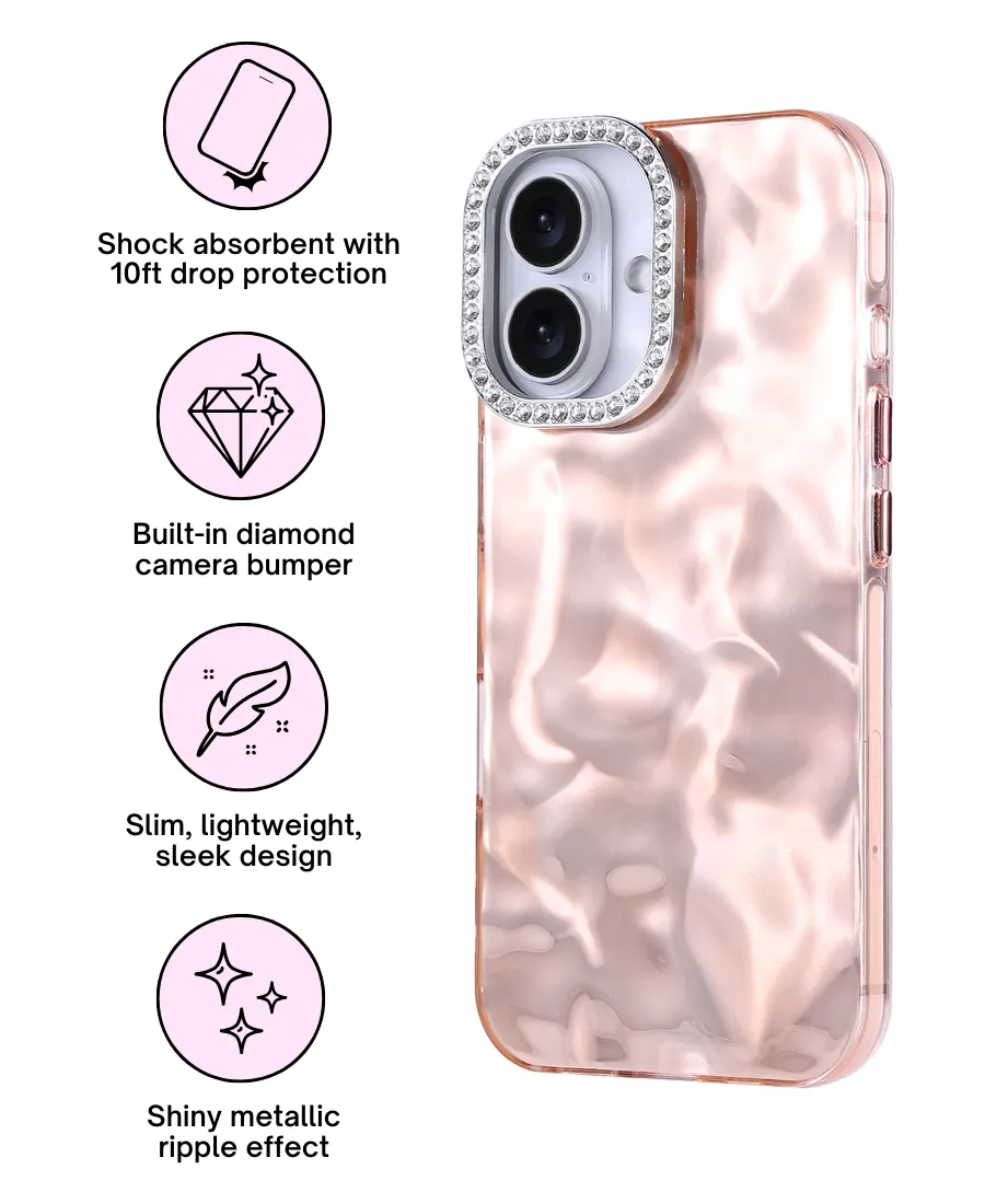 Polished Edge Scratch Block Champagne Liquid Luxe Phone Case