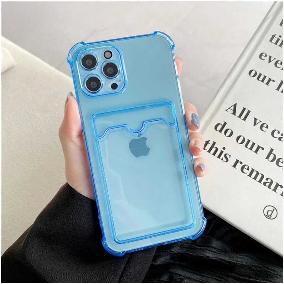 Shockproof Phone Case for iPhone With Card Holder Modern Function Smooth Shield