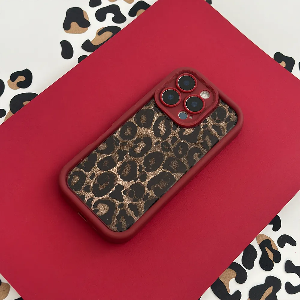 Modern Look Burgundy Leopard Phone Case