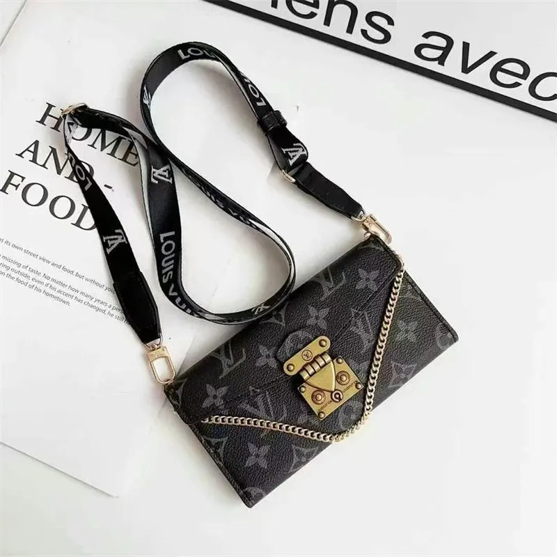 Monogram LV Luxurious Phone Case With Strap Matte Coating